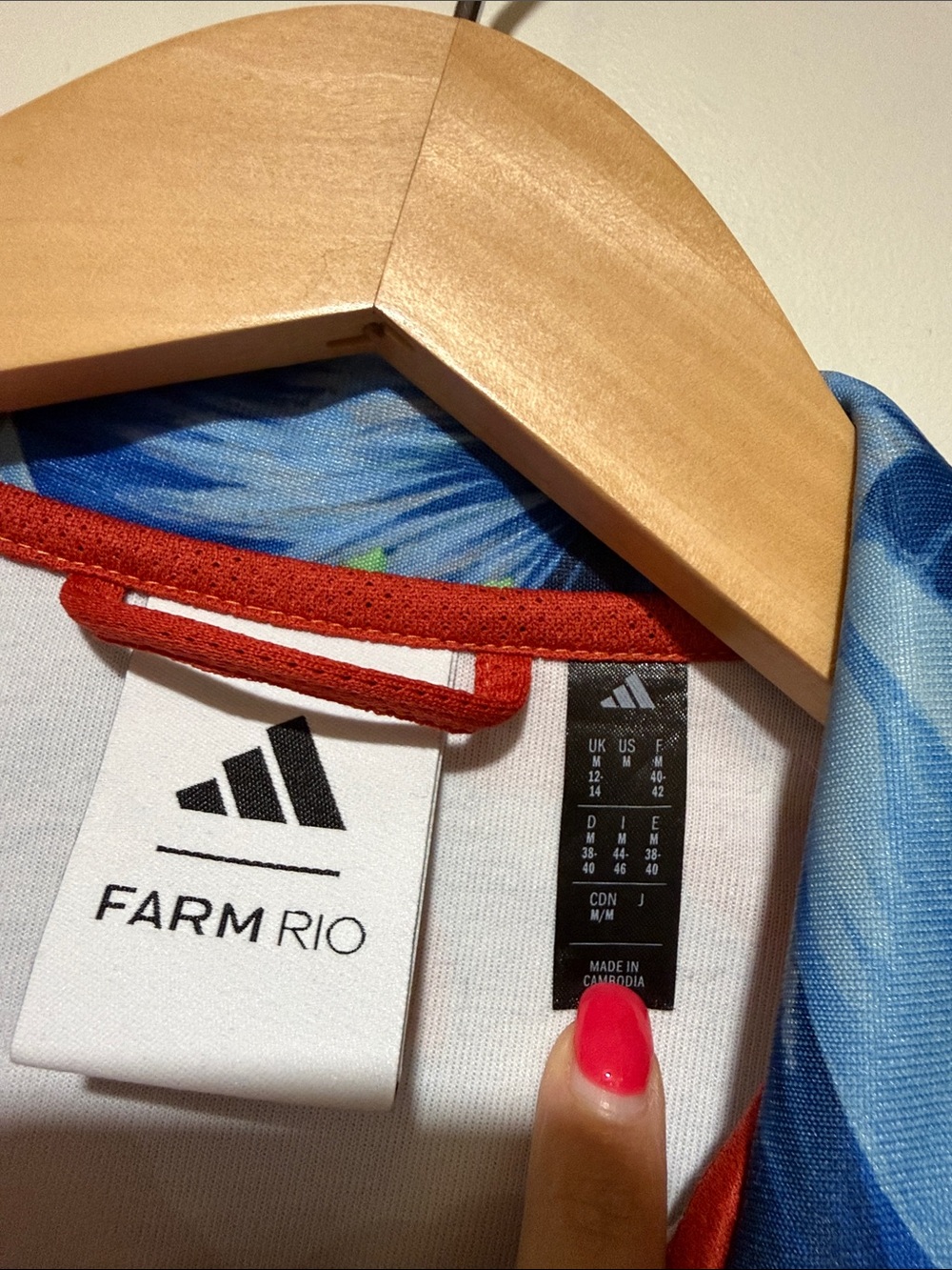 Adidas x Farm Rio Floral Tracksuit Set Size M Red Blue Tropical Boho Festival - Picture 5 of 12